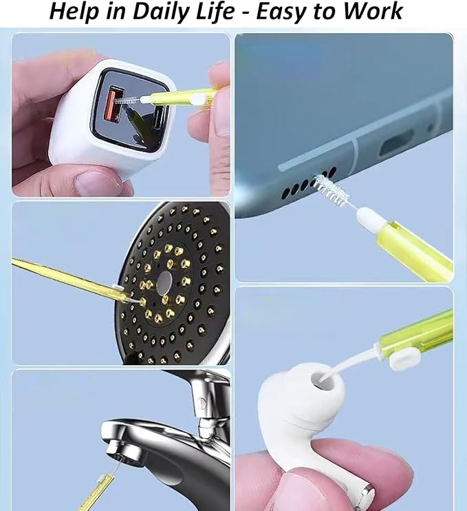 5 Pack Cell Phone Cleaning Kit iPhone Charging Port Dual Side Cleaning Tools, Anti-Clogging Mini Brushes & Hook Cleaner for iPhone Speaker and Receiver, Multi Tool Compatible with AirPods Camera - Image 6