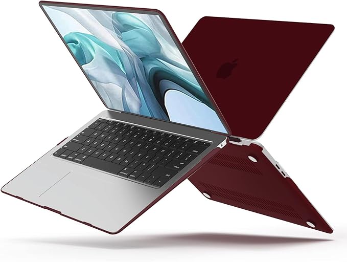B BELK Compatible with MacBook Air 13 inch Case 2022 2021 2020 2019 2018 A2337 M1 A2179 A1932, Matte Plastic Hard Shell+Keyboard Cover+Screen Protector for MacBook Air 13.3 inch Case, Marsala Red