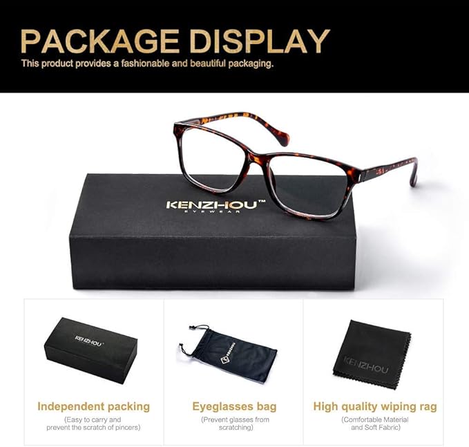 K KENZHOU Blue Light Glasses for Woman Men Bluelight Blocking Glasses for Computer Gaming Phones,Anti Eye Strain & UV Glare