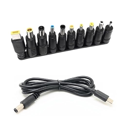 Starlink mini USB C Power Cord, Starlink mini Accessories USB C Input to DC 20V Output Power Cable with 10 Connector Converter Tips, Work with 65W+ PD Power Bank (3.3FT)