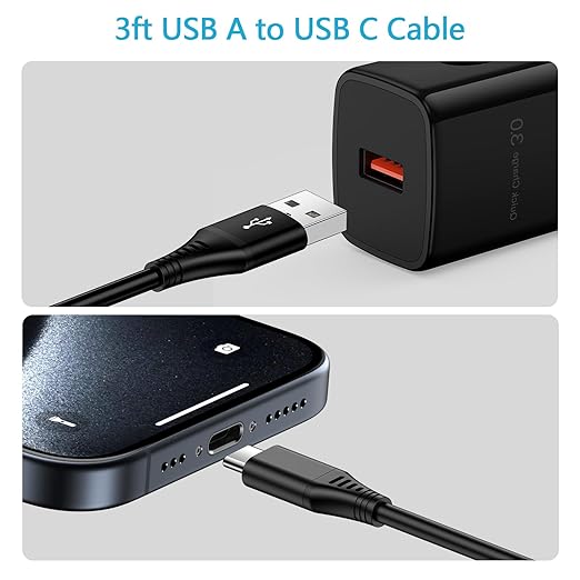 2.5ft Coiled Fast Charging Cable Phone Charger for Samsung Galaxy S26+ S26 Ultra S25 Edge Plus Z Fold 7 6 5 4 3 2 Flip 7 FE 6 5 4, Z Trifold, Tri Fold, S24 S23, USB A to Type C Car Retractable Cord