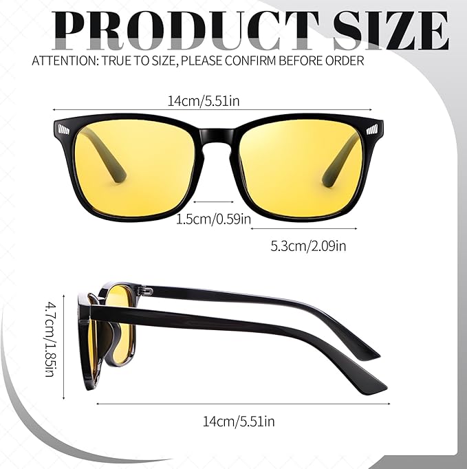 Polarized Sunglasses for Women Men, Night Driving Glasses Anti Glare Yellow Lens UV 400 for Day Night Use