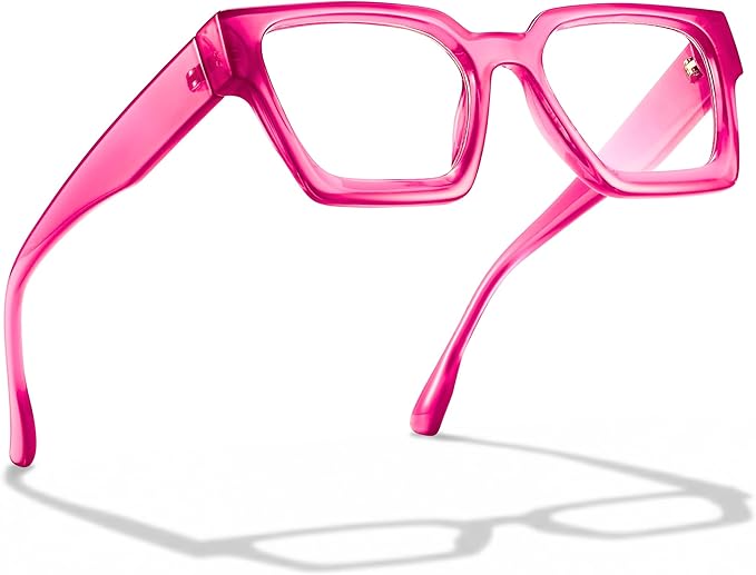 livho Oversized Eyewear Frame for Woman and Men - Rectangle Fashion Glasses for Computer, Chic Preppy Frame