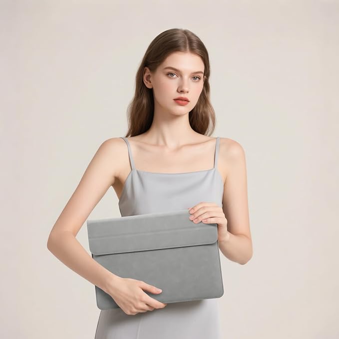 HYZUO 13 Inch Laptop Case Sleeve with Stand for 2026-2018 MacBook Air 13 M5 M4 M3 M2 M1, 2026 13" MacBook Neo, 2026-2016 MacBook Pro 13 M2 M1, iPad Pro/Air 13, Surface Pro 12-3, XPS 13, Light Gray