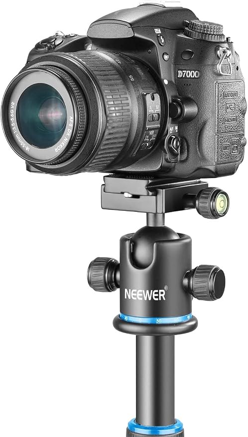 NEEWER 36MM Tripod Ball Head 360° Panoramic Metal with Arca Type Quick Release Plate, 1/4" Screw 3/8" Thread Mount, Max Load 17.6lb/8kg, Tripod Head for Monopod, Slider, DSLR Camera, Camcorder (Blue) - Image 6