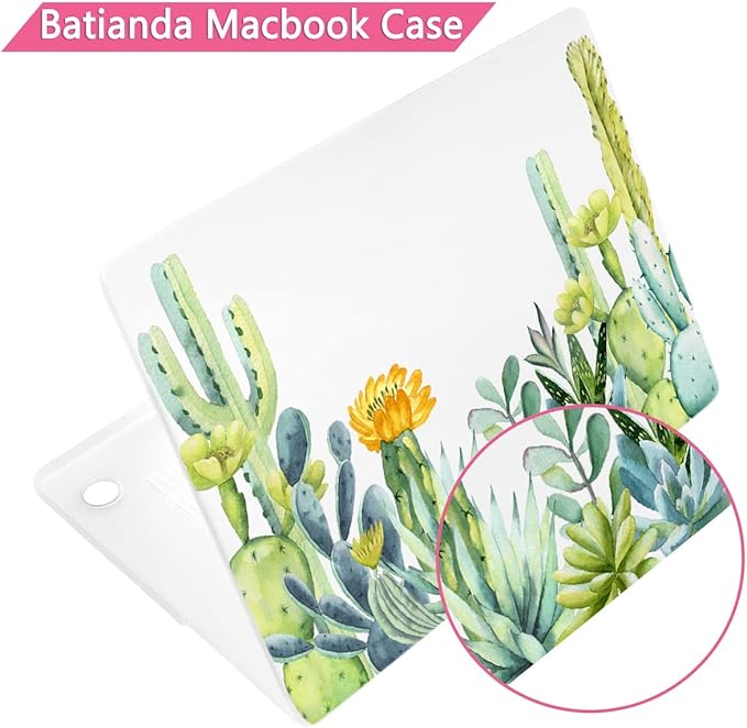 Batianda for MacBook Pro 14 Inch Case 2026-2021 Release M5 M4 M3 M2 M1 Pro/Max, 1.2mm Slim Graphic Hard Shell Cover with Keyboard Cover, Screen Protector 4-in-1 Bundle, Cactus
