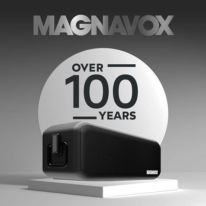 Magnavox MMA3929 Waterproof Portable Bluetooth Speaker with 360° Sound in Black