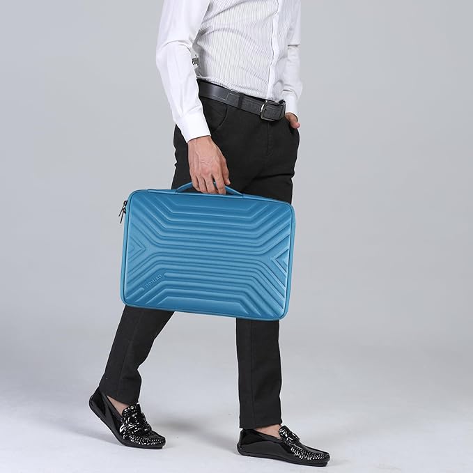 DOMISO 14 Inch Shockproof Waterproof Laptop Sleeve with Handle Lightweight Soft EVA Tablet Case for 14" Laptops/Lenovo ThinkPad/HP Pavilion 14 Stream 14 / Dell, Blue