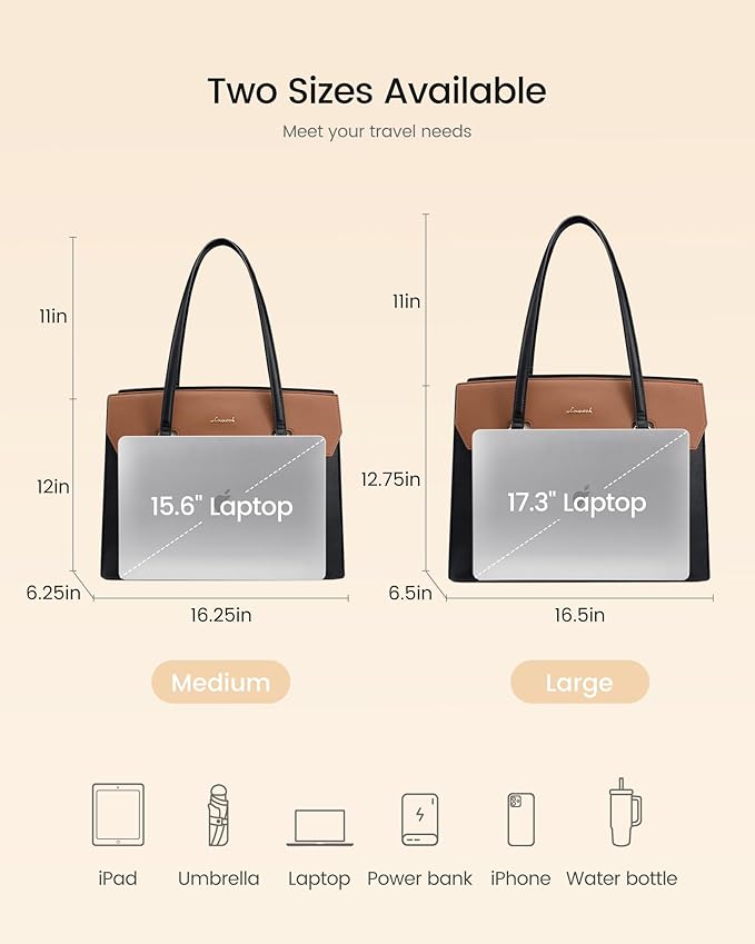 LOVEVOOK Laptop Tote Bag for Women,Computer Work Bag With Large Cup Holder,15.6 Inch Waterproof PU Leather Purse Briefcase for Teacher