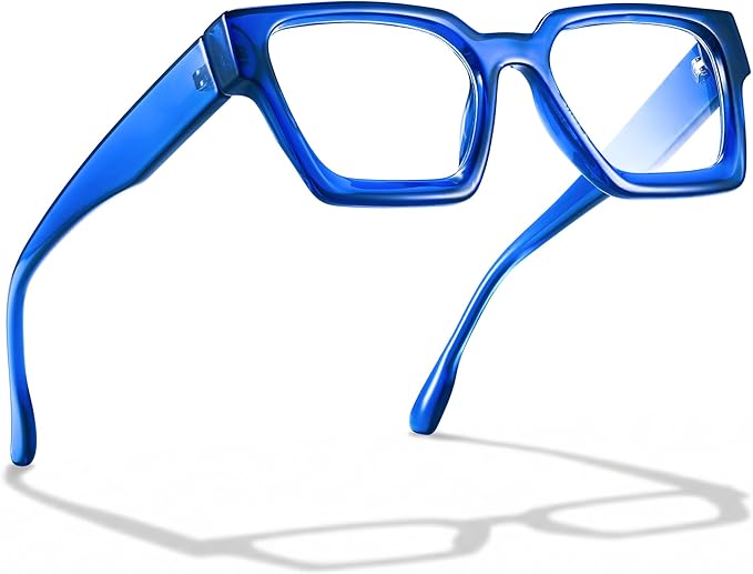 livho Oversized Eyewear Frame for Woman and Men - Rectangle Fashion Glasses for Computer, Chic Preppy Frame