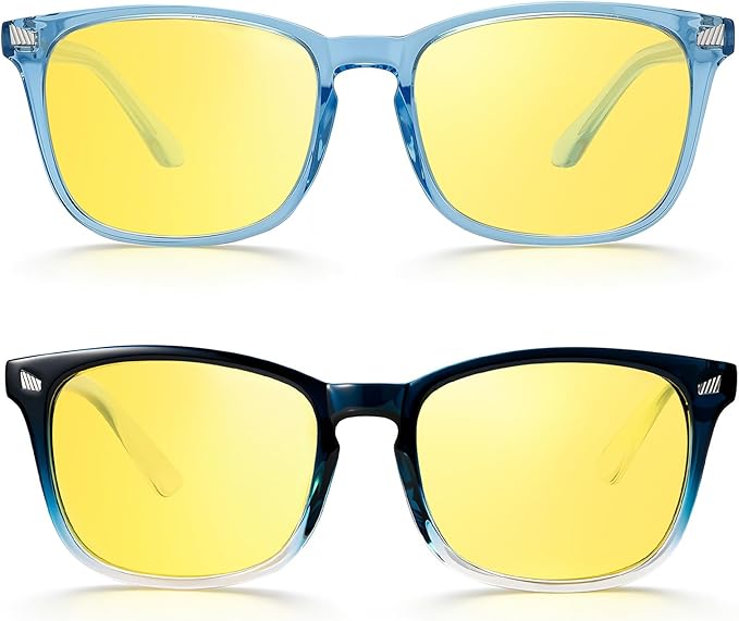 Polarized Sunglasses for Women Men, Night Driving Glasses Anti Glare Yellow Lens UV 400 for Day Night Use