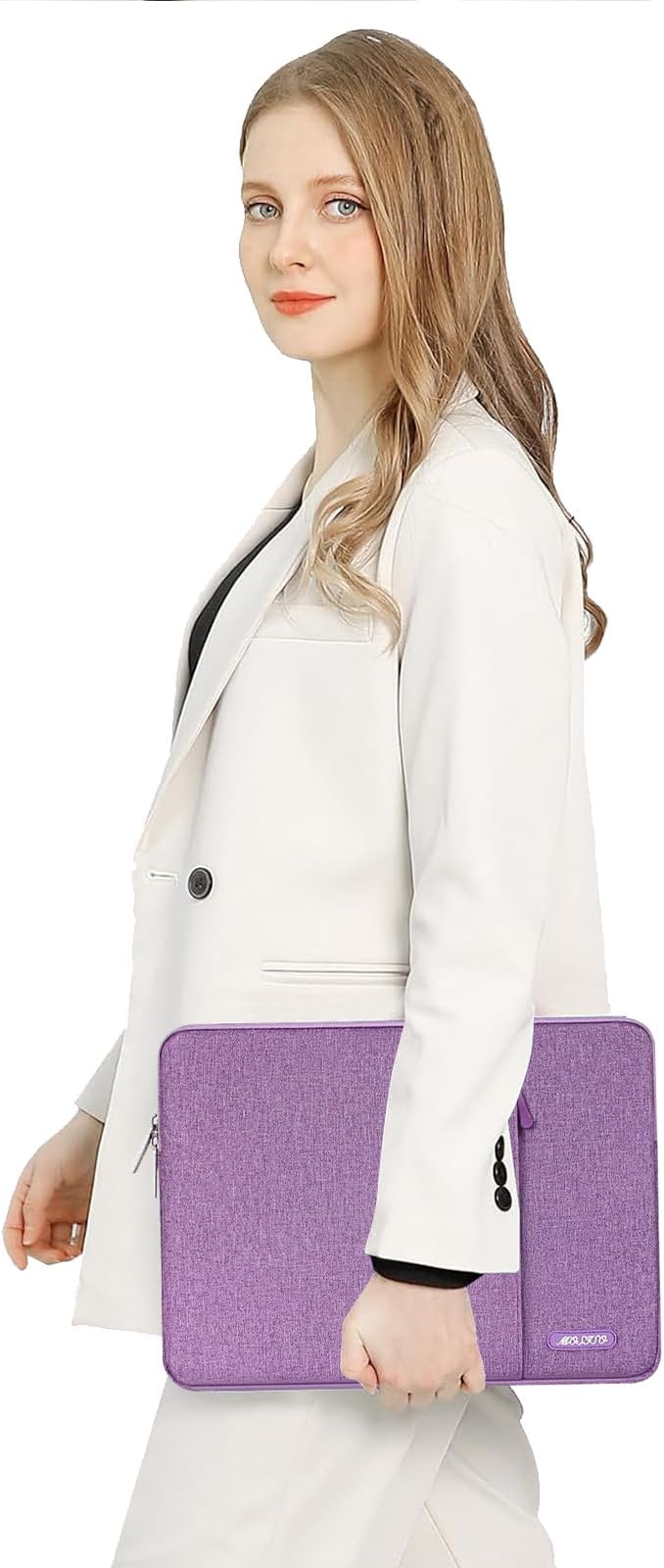 MOSISO Laptop Case 16 inch, 15-15.6 inch Laptop Sleeve Compatible with MacBook Pro 16 M5 M4 M3 M2 M1, HP Acer Dell Lenovo ASUS, Polyester Vertical Computer Sleeve Bag with Pocket, Light Violet