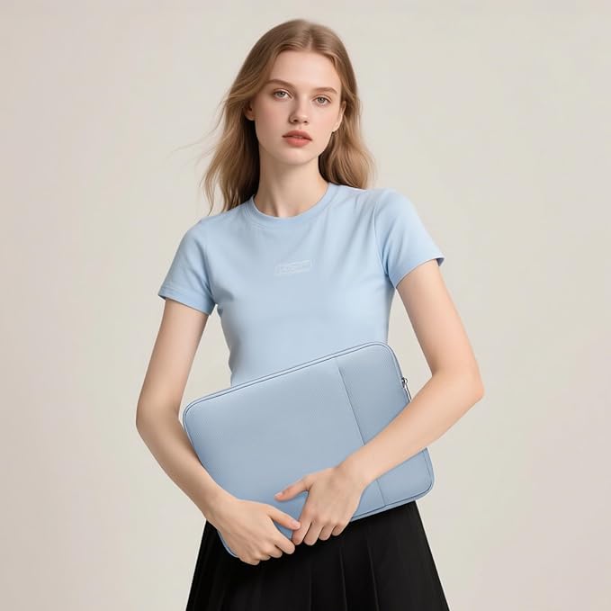 HYZUO 15-16 Inch Laptop Sleeve Bag Set for MacBook Pro 16 M5/M4/M3/M2/M1 Pro/Max A3428 A3429 2026-2019, 15" Surface Book, Notebook Case for 15" 15.6" HP Dell Lenovo Asus Acer Samsung, Pale Blue
