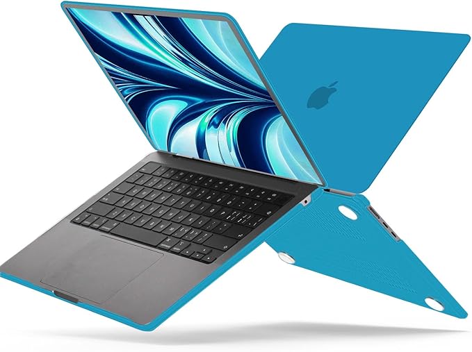 B BELK Compatible with MacBook Air 13 inch Case M5 2026 2025 2024-2022 M4 M3 M2 A3449 A3240 A3113 A2681, Plastic Hard Shell+Keyboard Cover+Screen Protector for MacBook Air 13.6 inch Case, Aqua Blue