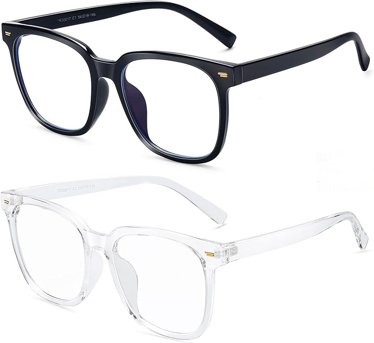 PANNER Oversized Square Blue Light Blocking Glasses for Women Men Anti Glare Reduce Eyestrain Computer Glasses