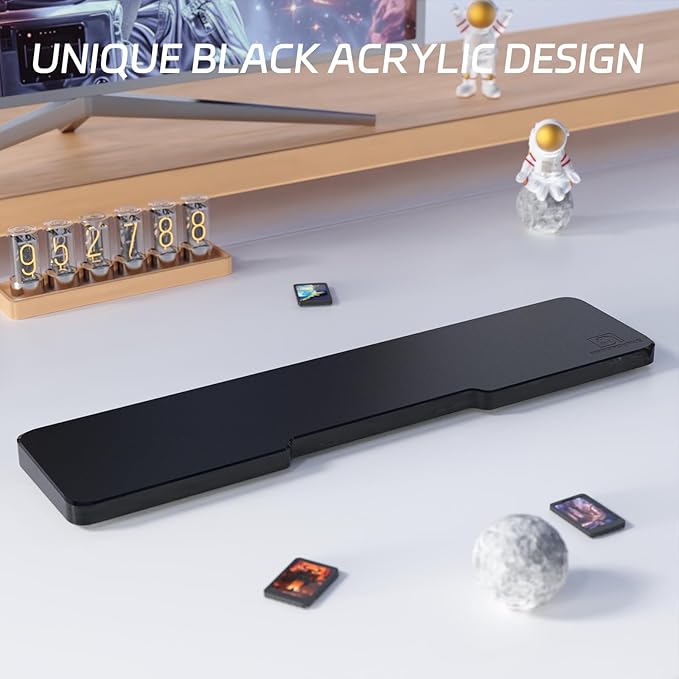 SELORSS Acrylic Keyboard Wrist Rest - TENKEYLESS 80% Keyboard- Mechanical Keyboards Ergonomic Palm Rest for Computer Keyboard,Anti-Slip Base,Wrist Pad for Laptop,Office & Home-Easy Typing (Black)
