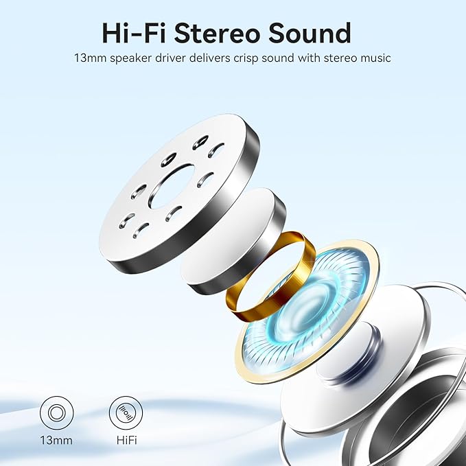 Wireless Earbuds, Bluetooth 5.3 Headphones 40Hrs Playtime Deep Bass Stereo in-Ear Earbud, LED Power Display, Call Noise Canceling Headphones with Mic, IP7 Waterproof Earphones for IOS Android Black