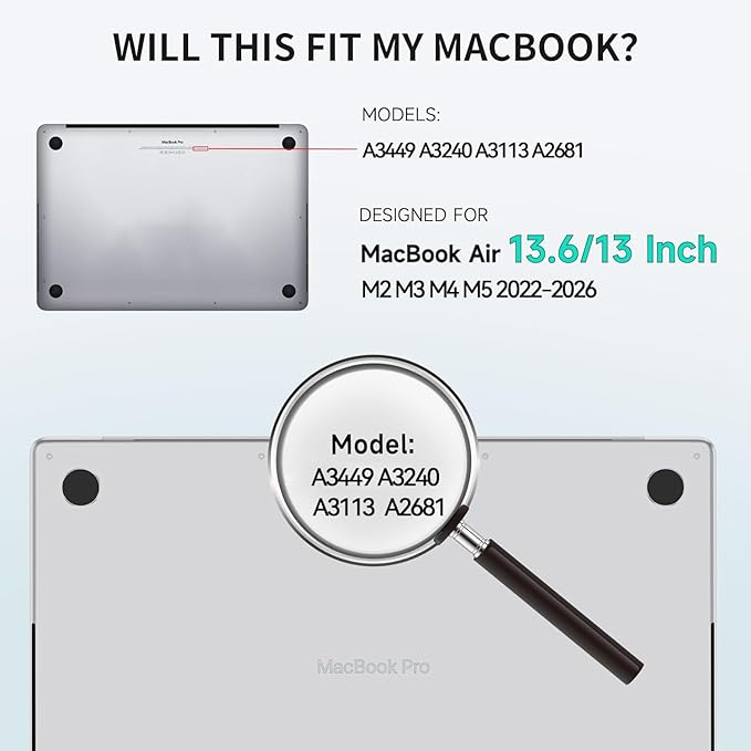 Magnetic Privacy Screen for MacBook Air 13.6/13 Inch (2022-2026, M2, M3, M4, M5),Removable Anti Glare Blue Light Filter for Mac 13.6In Laptop Privacy Filter Shield Protector