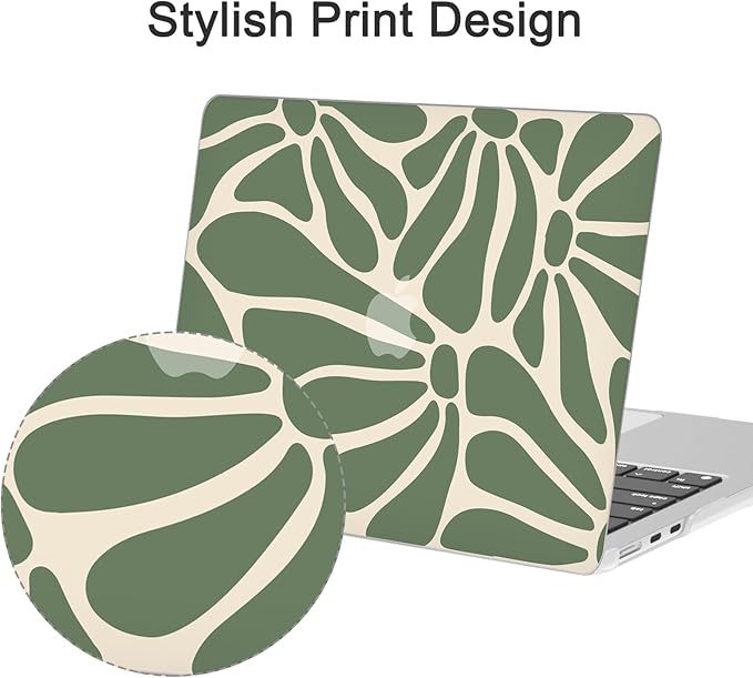 G JGOO Compatible with MacBook Air 13 inch Case 2026 2025-2022 M5 A3449 M4 A3240 M3 A3113 M2 A2681,Plastic Hard Shell for MacBook Air 13.6 inch Case+Keyboard Cover +Screen Protector, Abstract Flower