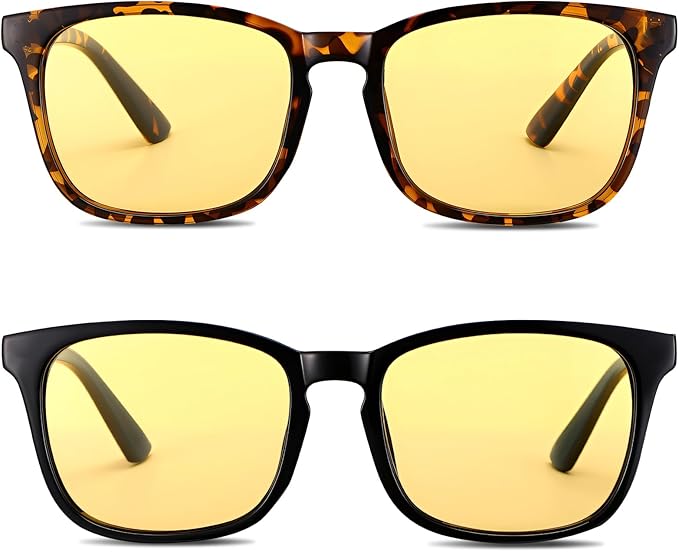 Polarized Sunglasses for Women Men, Night Driving Glasses Anti Glare Yellow Lens UV 400 for Day Night Use