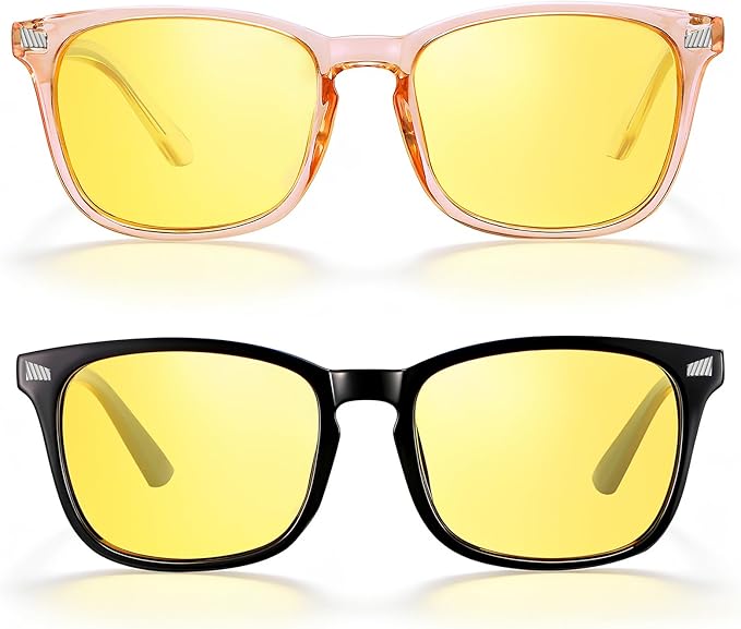 Polarized Sunglasses for Women Men, Night Driving Glasses Anti Glare Yellow Lens UV 400 for Day Night Use