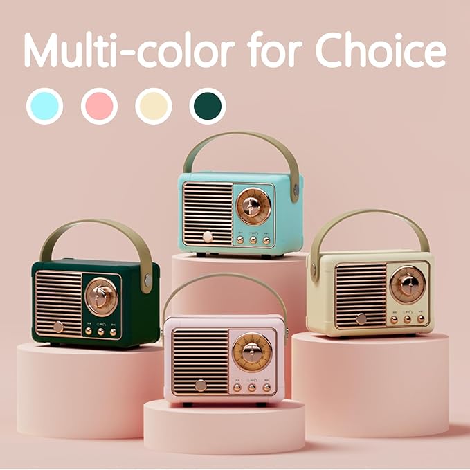 Vintage Retro Bluetooth Speaker Old Vintage Decor Birthday Gifts for Men Old School Mini Portable Wireless Speaker for Office,Room,Desk Accessories,Indoor,Outdoor Retro Gifts for Teen,Friends (Green)