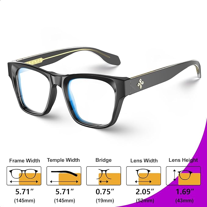 VISOONE Square Blue Light Blocking Glasses TR90 Clear Lens for Women Men BONA