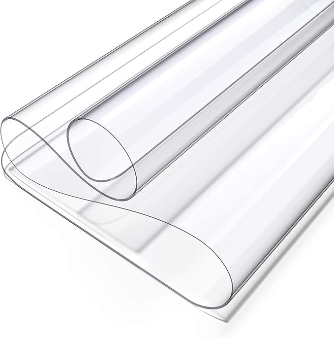 Oterri Clear Writing Desk Pad, 12’’x24” Heat Resistant Waterproof PVC Round Edge Durable Desk Protect Mat, Anti-Static Writing Mat Table Protector