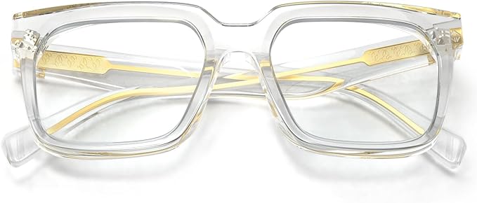 VISOONE Rectangle TR90 Blue Light Blocking Glasses Computer Eyewear with Preppy Look for Women and Men Cougar