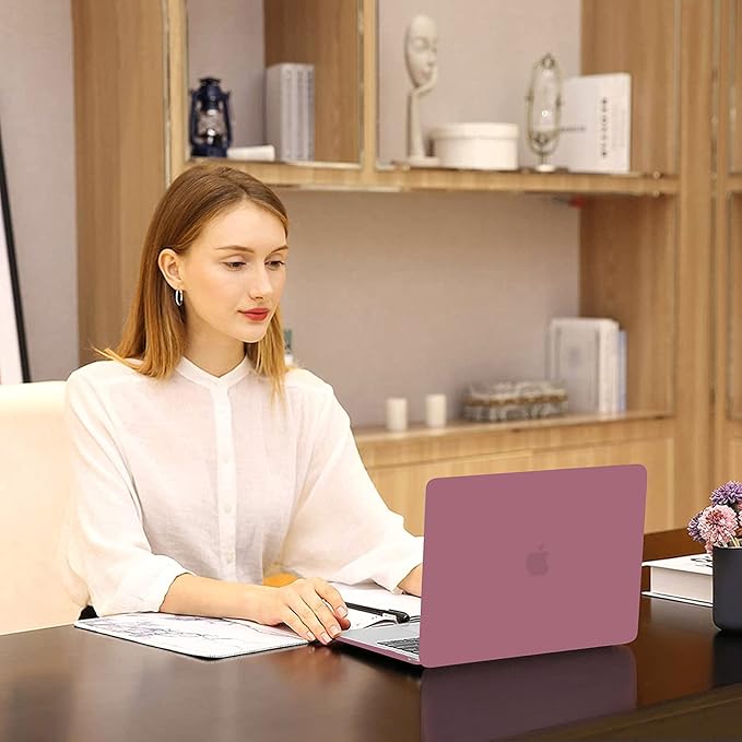 MOSISO Compatible with MacBook Air 13 inch Case M1 Chip 2021-2018 Release A2337 A2179 A1932, Plastic Hard Shell&Keyboard Cover&Screen Film&Storage Bag for MacBook Air 13.3 inch Case, Tea Petal Pink