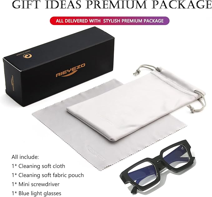 AIEYEZO Square Thick Frame Glasses for Women Men Fashion Blue Light Glasses Trendy Chic Computer Eyeglasses
