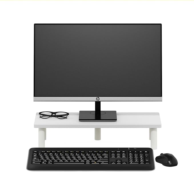 Furinno Turn-N-Tube Monitor Riser Stand, White/White (Pack of 2)