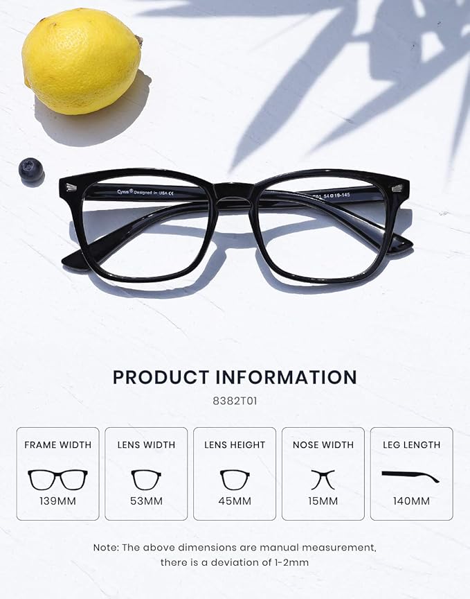 Cyxus Blue Light Glasses Men Women Reduce Eye Strain UV Blocking for Office Work Computer Screen 8082
