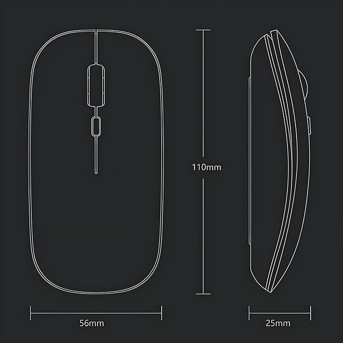 Wireless Mouse, 2.4G Noiseless Mouse with USB Receiver - Portable Computer Mice for PC, Tablet, Laptop with Windows System - Grey