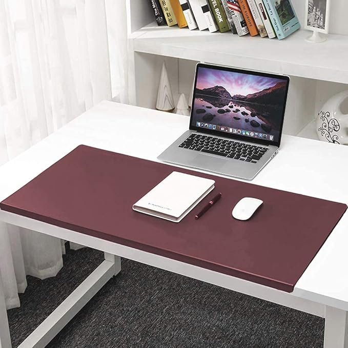 Office Desk Pad, Writing Mat with Full Grip Fixation Lip, Non-Slip PU Leather Table Blotter Desk Protector Gaming Mat Laptop Keyboard Working Mat, Waterproof Table Protective Pad