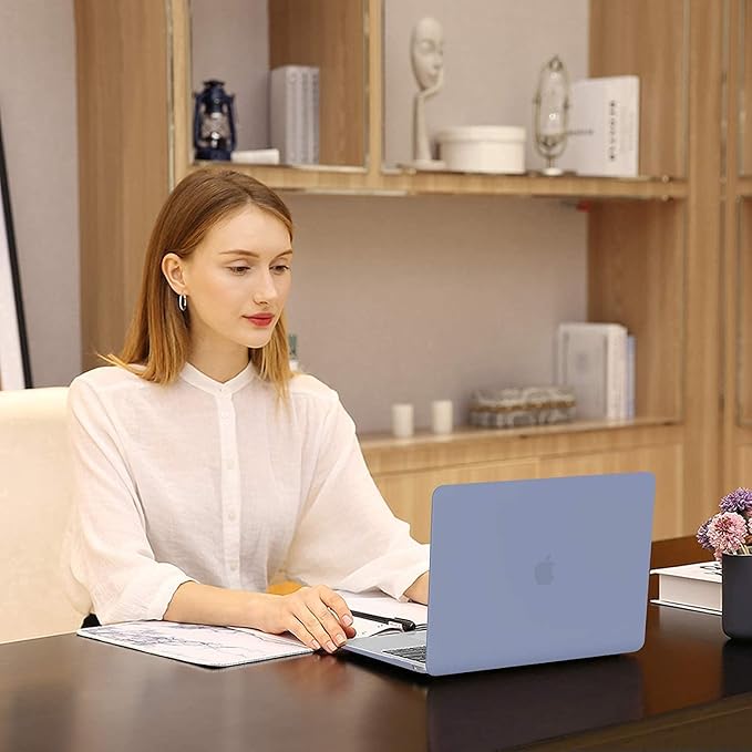 MOSISO Compatible with MacBook Air 13 inch Case M1 Chip 2021-2018 Release A2337 A2179 A1932, Plastic Hard Shell&Keyboard Cover&Screen Film&Storage Bag for MacBook Air 13.3 inch Case, Lavender Gray