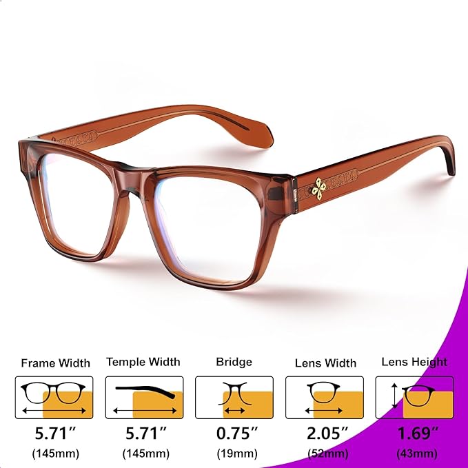 VISOONE Square Blue Light Blocking Glasses TR90 Clear Lens for Women Men BONA