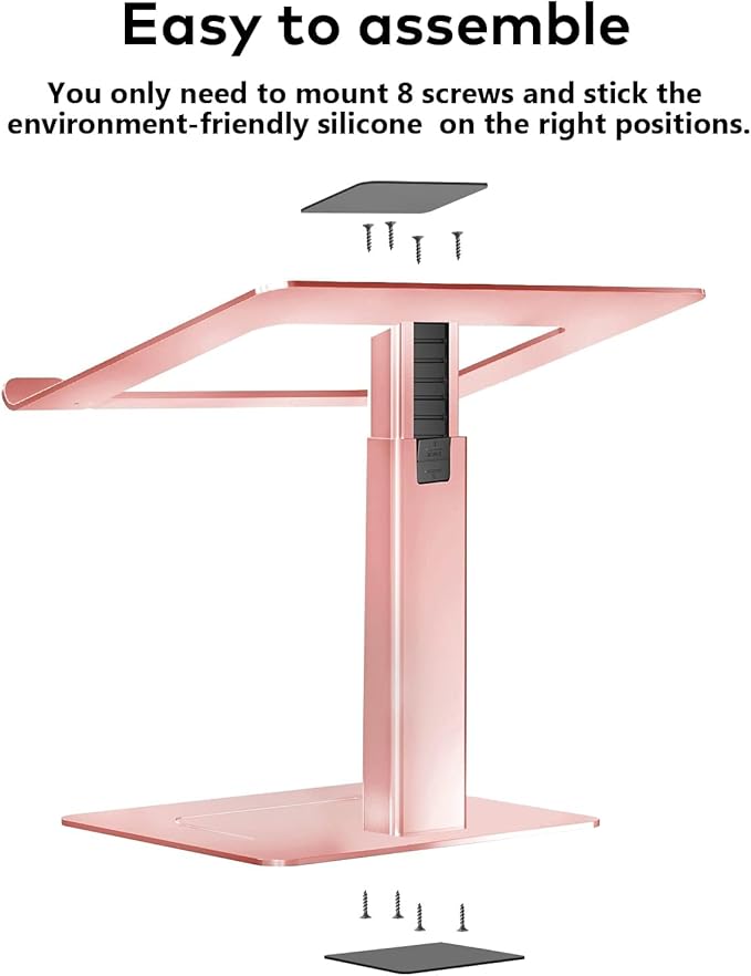 Laptop Stand for Desk, Ergonomic Sitting and Standing Laptop Riser for Notebook MacBook 11-17 Inches,DJ Laptop Stand Adjustable Height from 7-15 Inches Aluminum
