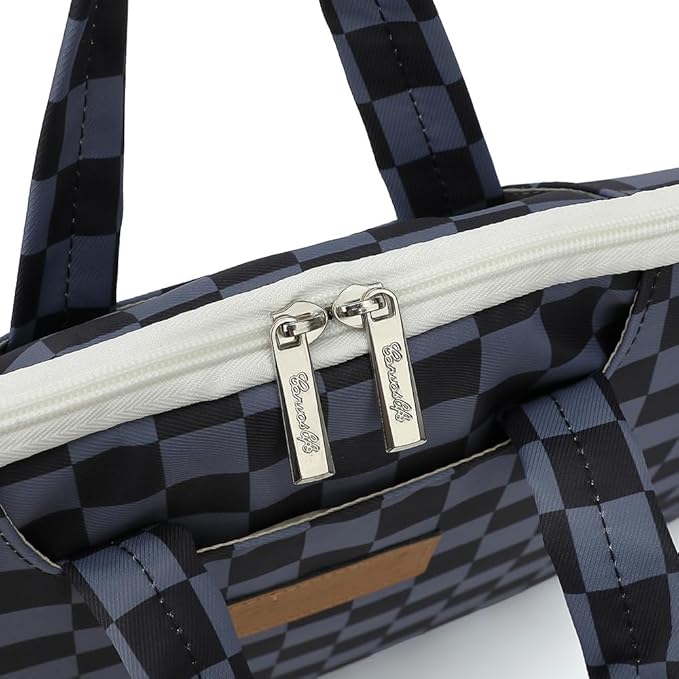 canvaslife Water Black Checker Pattern Laptop Shoulder Messenger Bag for 16 inch and 15.6 inch-16 inch Laptop