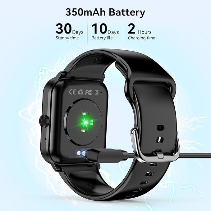 Smart Watch, 1.85" Smartwatch for Men Women (Answer/Make Call), Heart Rate, Sleep Monitor, Pedometer, 120+ Sport Modes Activity Tracker, IP68 Waterproof Fitness Watch for Android iOS(Black)