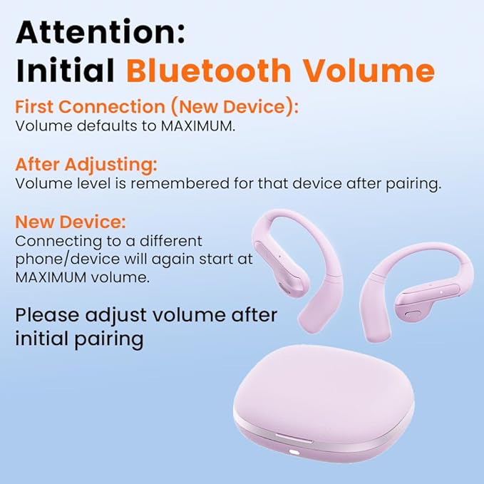 Open Ear Bluetooth 5.3 Earbuds, Wireless Headphones Sport Over Earphones Built-in Mic with Ear Hooks, 58H Playtime Ear Buds Fast Charging, IPX7 Waterproof for Running/Workout—Purple