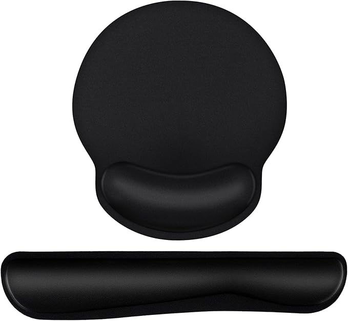 Mouse Pad and Keyboard Wrist Rest- Ergonomic Wrist Rest for Computer Keyboard and Mouse Pad, Memory Foam Wrist Support for Comfy Typing, Ideal for Laptop, Office, Gaming
