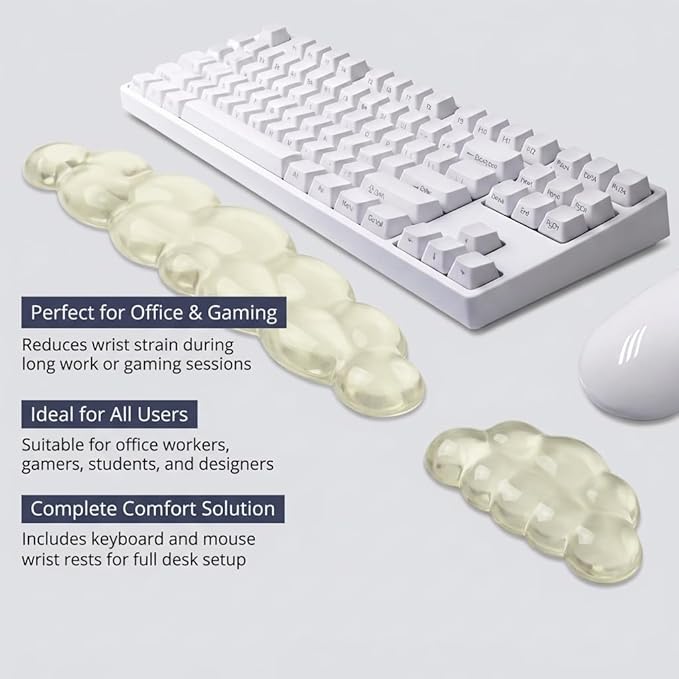 Ultimate Cute Ergonomic Wrist Rest – Instant Relief, Cloud-Like Comfort, Premium Silicone & TPU, Ultra-Soft, Durable, Gift-Boxed for Office, Study, Gaming & More