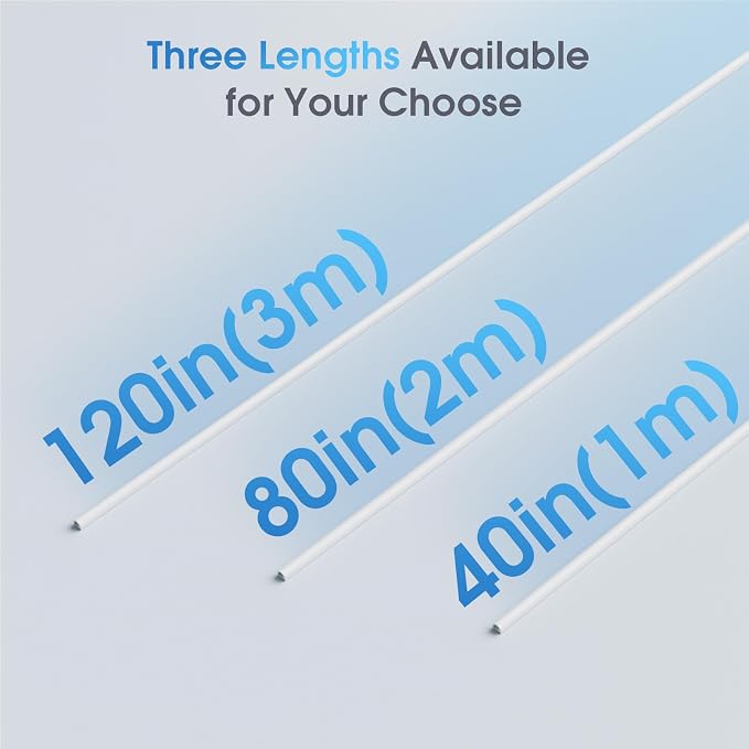 Delamu 120-inch TV Cord Hider Wall, Flexible Silicone Cord Covers for 1 Wire on Wall, Self-Adhesive Cable Hider, Easy Set-up Wire Cover Hider for Wall Mounted TV & Home Office, 0.59''W x 0.4''H, White - Image 9