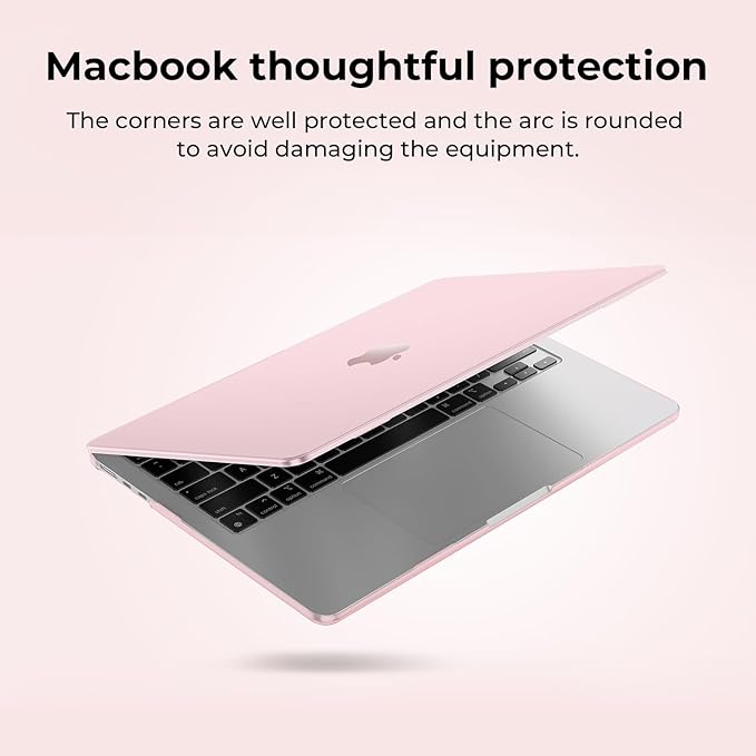 EooCoo Case Compatible with MacBook Pro 14 inch M5 2026-2021 M4 M3 M2 M1 Pro/Max Chip, Hard Shell Cases with Keyboard Cover, Screen Protector - Cute Crystal Pink