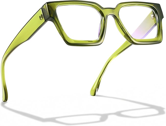 livho Oversized Eyewear Frame for Woman and Men - Rectangle Fashion Glasses for Computer, Chic Preppy Frame
