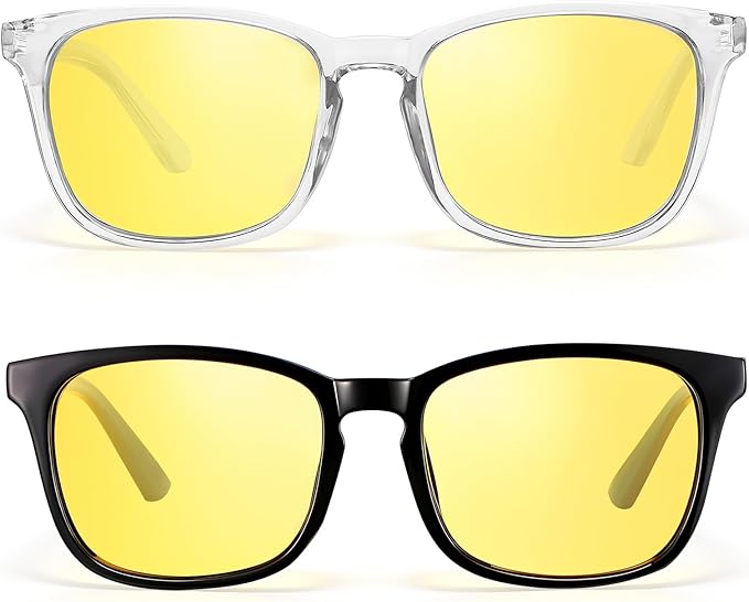 Polarized Sunglasses for Women Men, Night Driving Glasses Anti Glare Yellow Lens UV 400 for Day Night Use