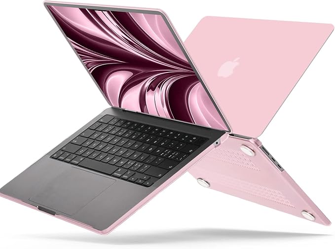 B BELK Compatible with MacBook Air 13.6 inch Case M5 2026 2025 2024 2023 2022 M4 M3 M2 A3449 A3240 A3113 A2681 Liquid Retina Display, Plastic Hard Shell Case+Keyboard Cover+Screen Protector, Baby Pink