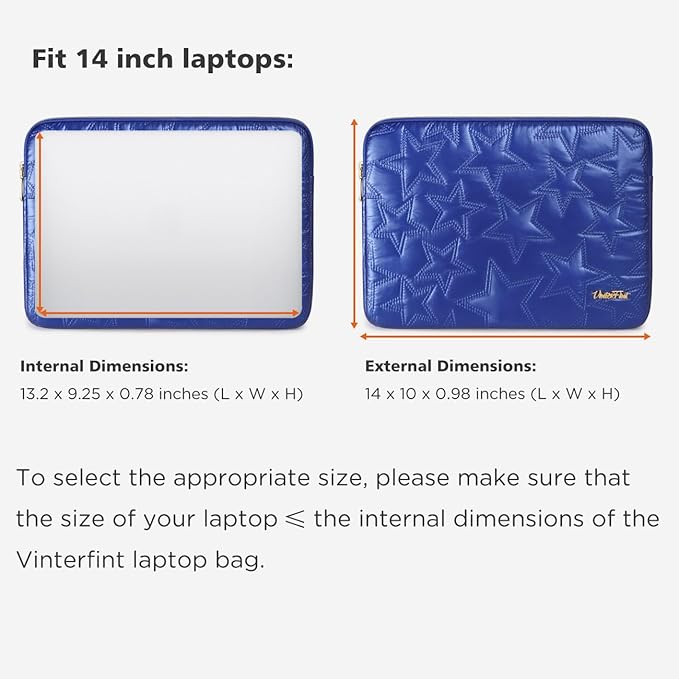 14 inch Laptop Sleeve Case for 14" MacBook Pro M5 M4 M3, Surface Laptop Studio 2, ThinkPad E14 Gen 6, IdeaPad 3i, 14.5" XPS 14, Inspiron 14, 14" Yoga Pro 7 Gen 9, HP Laptop Bag Cover, Blue