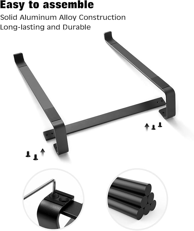 Thibault Laptop Stand for Desk - Aluminum Ergonomic Computer Stand,Laptop Riser, Cooling Laptop Holder, Compatible with MacBook Air Pro/Dell/HP/Lenovo/Alienware and 13-17 inches Laptops, Blue-Black